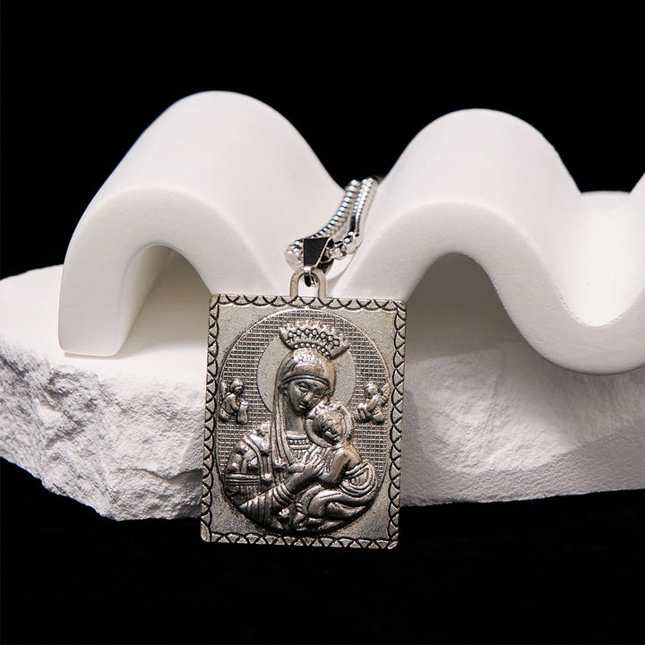 Christianartworkshop Classic Style Jesus & Mary Madonna and Child Saint Medal Pendant Necklace - Madonna and Child - image 1