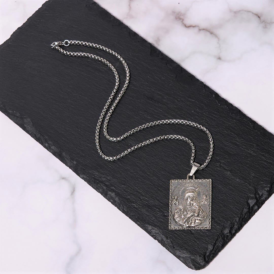 Christianartworkshop Classic Style Jesus & Mary Madonna and Child Saint Medal Pendant Necklace - image 3