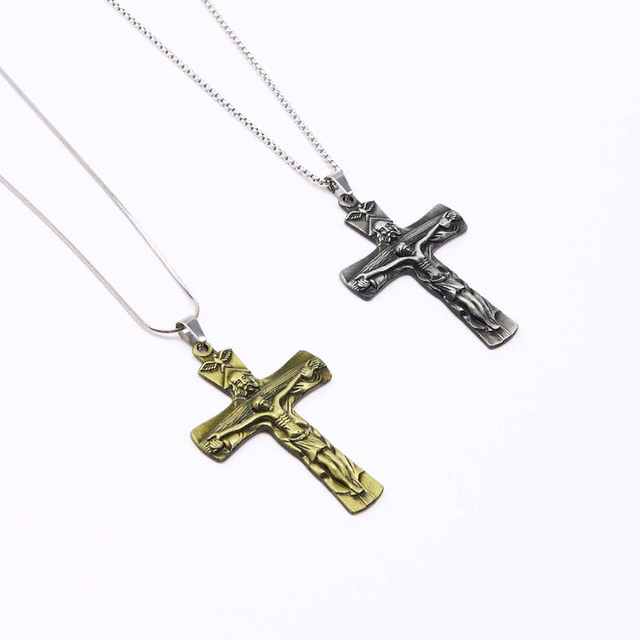 Christianartworkshop Classic Style Trinity Cross Father & Son & Holy Spirit Pendant Necklace - image 6