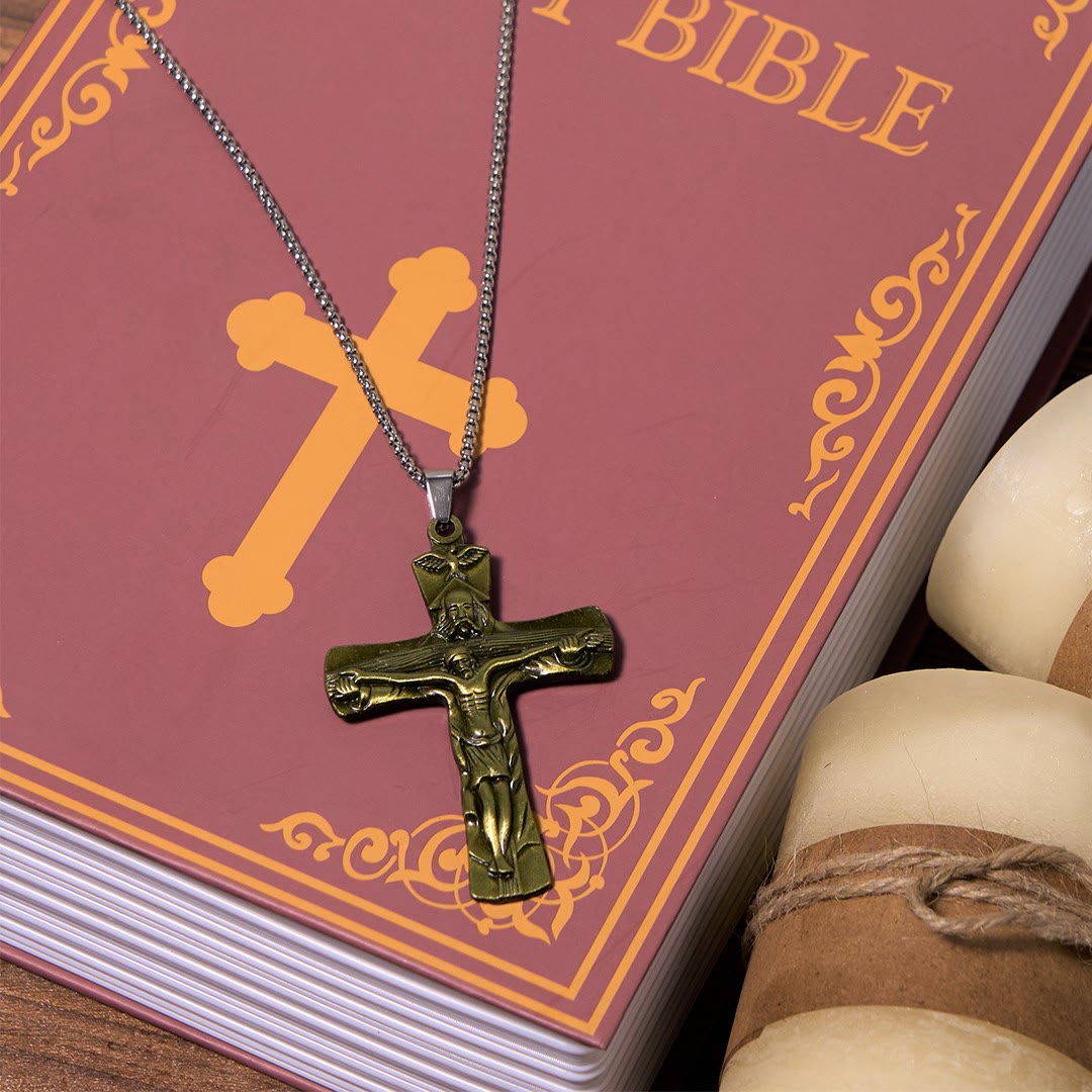 Christianartworkshop Classic Style Trinity Cross Father & Son & Holy Spirit Pendant Necklace - image 8