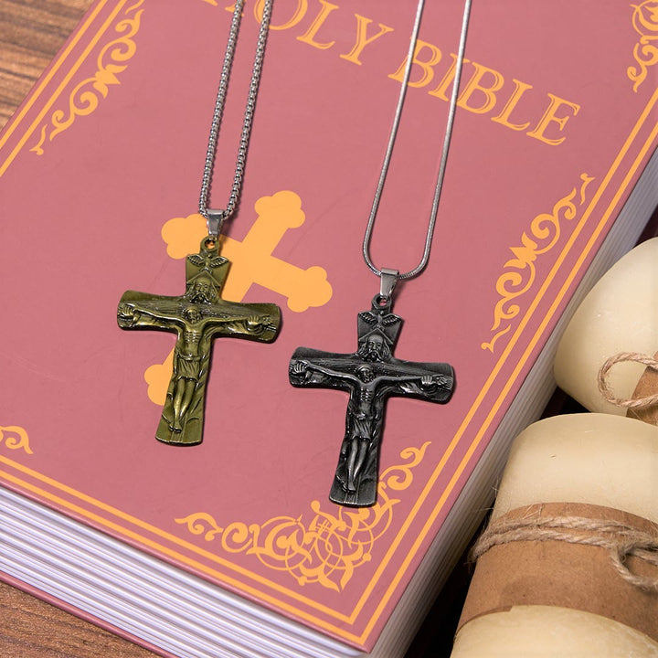 Christianartworkshop Classic Style Trinity Cross Father & Son & Holy Spirit Pendant Necklace - image 5