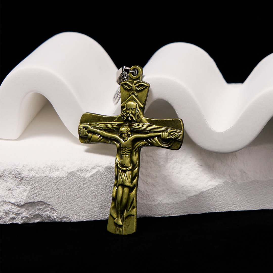Christianartworkshop Classic Style Trinity Cross Father & Son & Holy Spirit Pendant Necklace - image 3