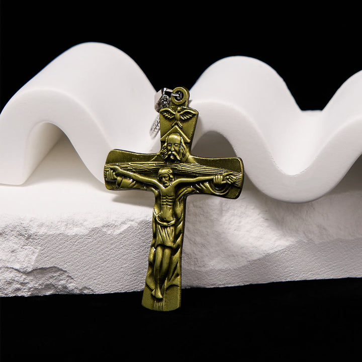 Christianartworkshop Classic Style Trinity Cross Father & Son & Holy Spirit Pendant Necklace - image 3