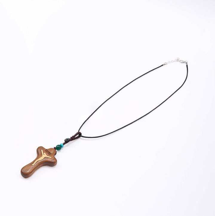 Christianartworkshop Minimalist Style Sandalwood & Boxwood Jesus Cross Amulet Pendant Keychain/Necklace - image 7