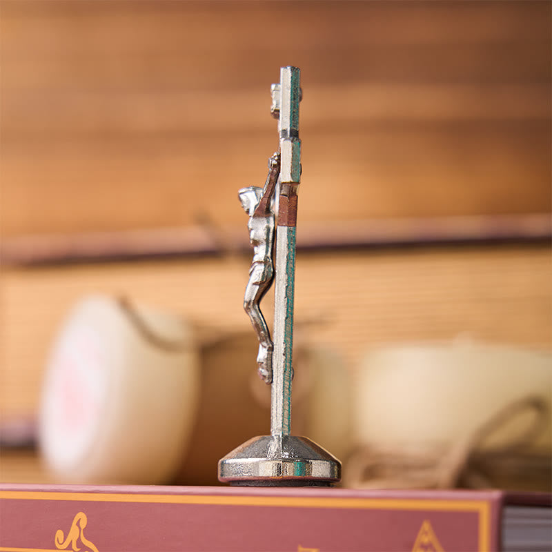 Christianartworkshop European Classical Traditional Wood Inlaid Alloy St. Benedict Cross Ornament - image 10