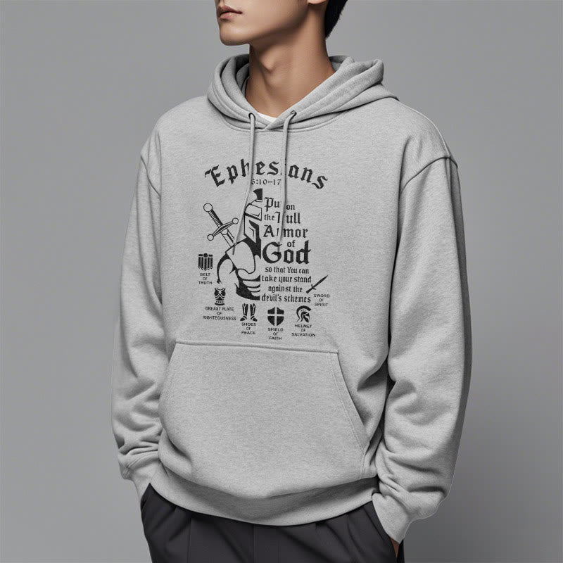 Christianartworkshop Quotation Style Full Armor of God Fleece Lined Polyester Hoodie - image 33