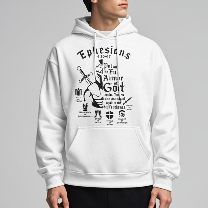 Christianartworkshop Quotation Style Full Armor of God Fleece Lined Polyester Hoodie - image 8