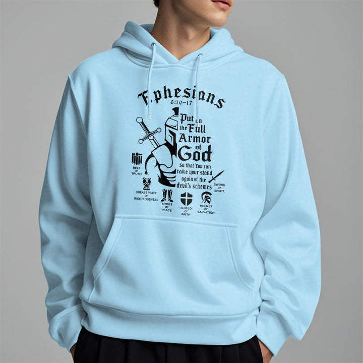 Christianartworkshop Quotation Style Full Armor of God Fleece Lined Polyester Hoodie - image 28