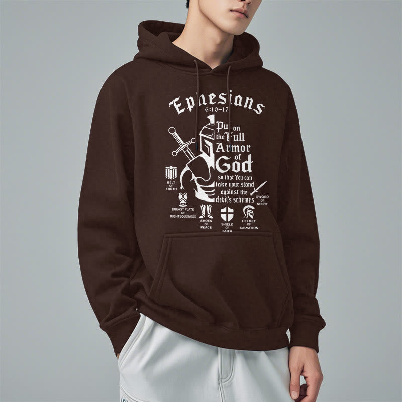 Christianartworkshop Quotation Style Full Armor of God Fleece Lined Polyester Hoodie - image 18