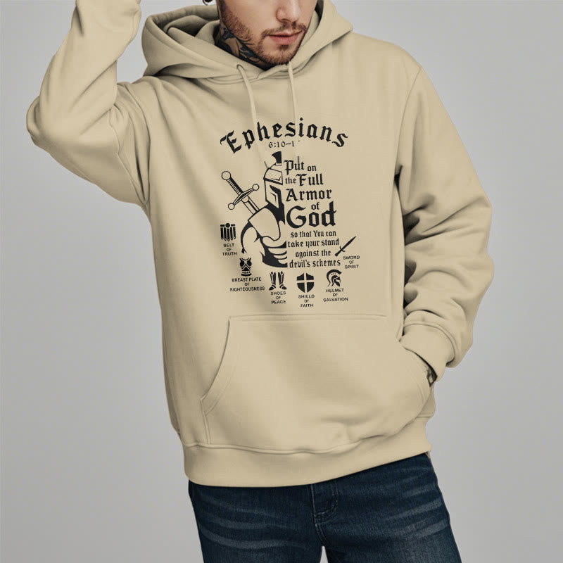 Christianartworkshop Quotation Style Full Armor of God Fleece Lined Polyester Hoodie - image 12