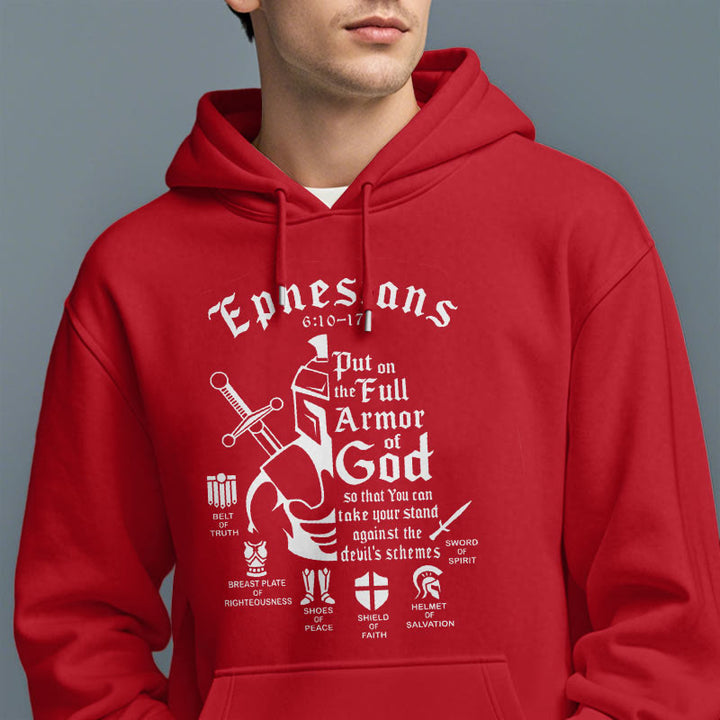Christianartworkshop Quotation Style Full Armor of God Fleece Lined Polyester Hoodie - image 39
