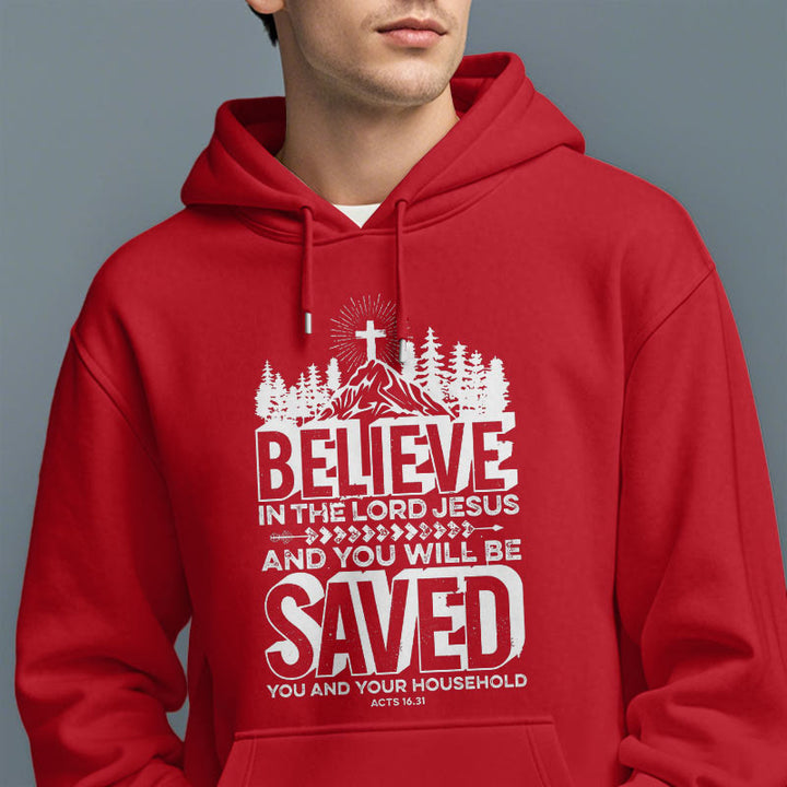 Christianartworkshop Modern Style Believe In The Jesus Lord Fleece Lined Polyester Hoodie - image 39