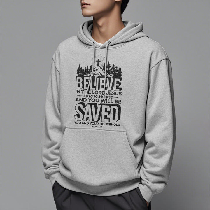 Christianartworkshop Modern Style Believe In The Jesus Lord Fleece Lined Polyester Hoodie - image 33