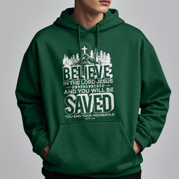 Christianartworkshop Modern Style Believe In The Jesus Lord Fleece Lined Polyester Hoodie - image 23