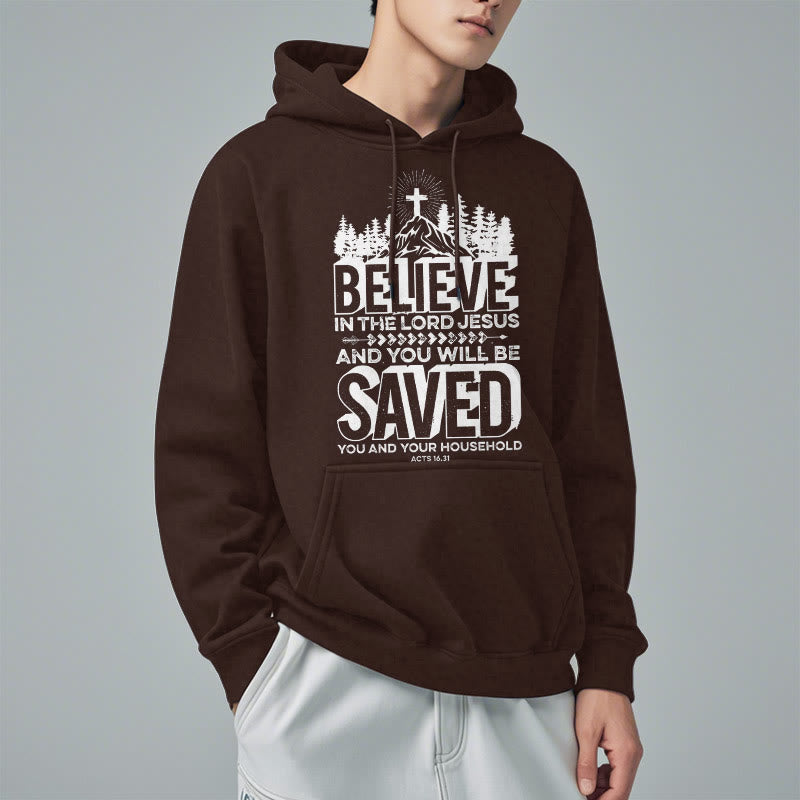 Christianartworkshop Modern Style Believe In The Jesus Lord Fleece Lined Polyester Hoodie - image 19