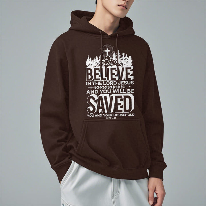 Christianartworkshop Modern Style Believe In The Jesus Lord Fleece Lined Polyester Hoodie - image 19