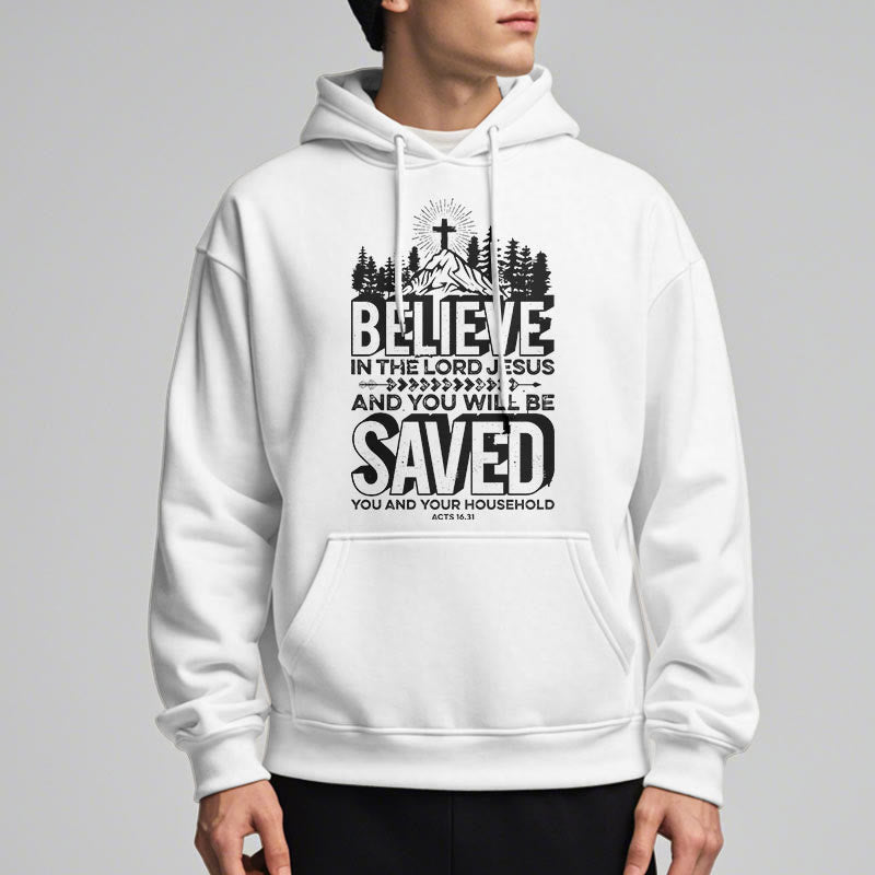 Christianartworkshop Modern Style Believe In The Jesus Lord Fleece Lined Polyester Hoodie - image 8