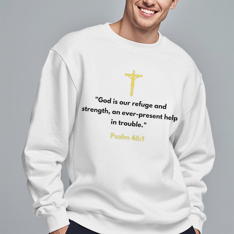 Christianartworkshop Classic Style God Is Our Refuge And Strength Fleece Lined Polyester Sweatshirt - image 8