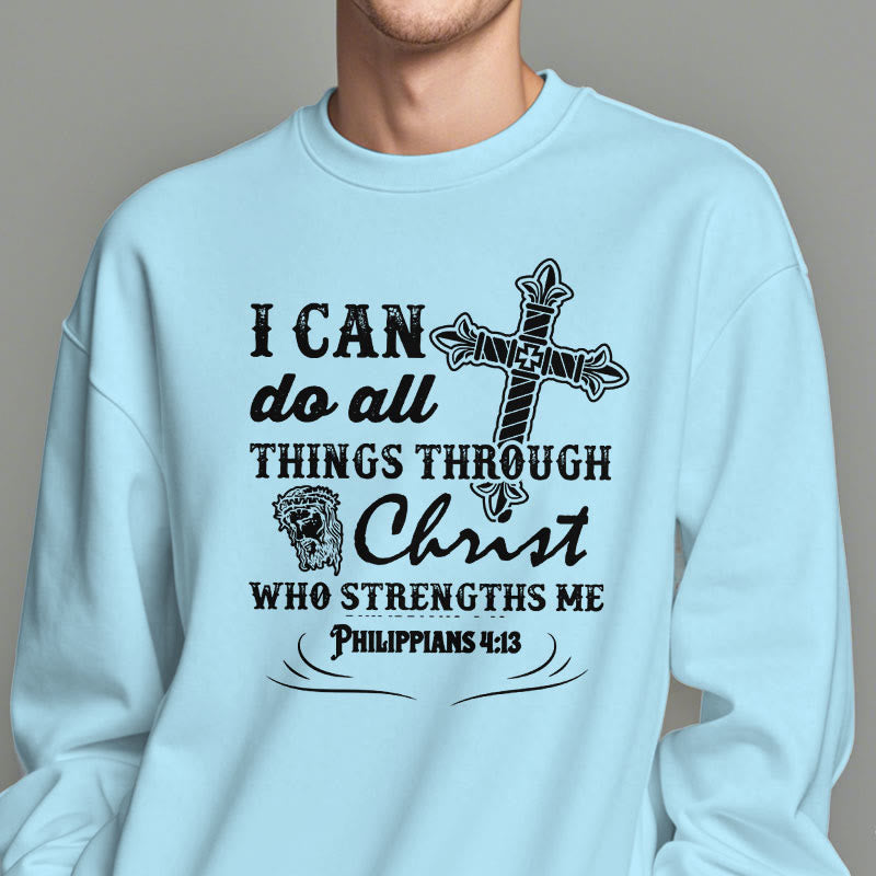 Christianartworkshop Quotation Style I Can Do All Things Fleece Lined Polyester Sweatshirt - image 29
