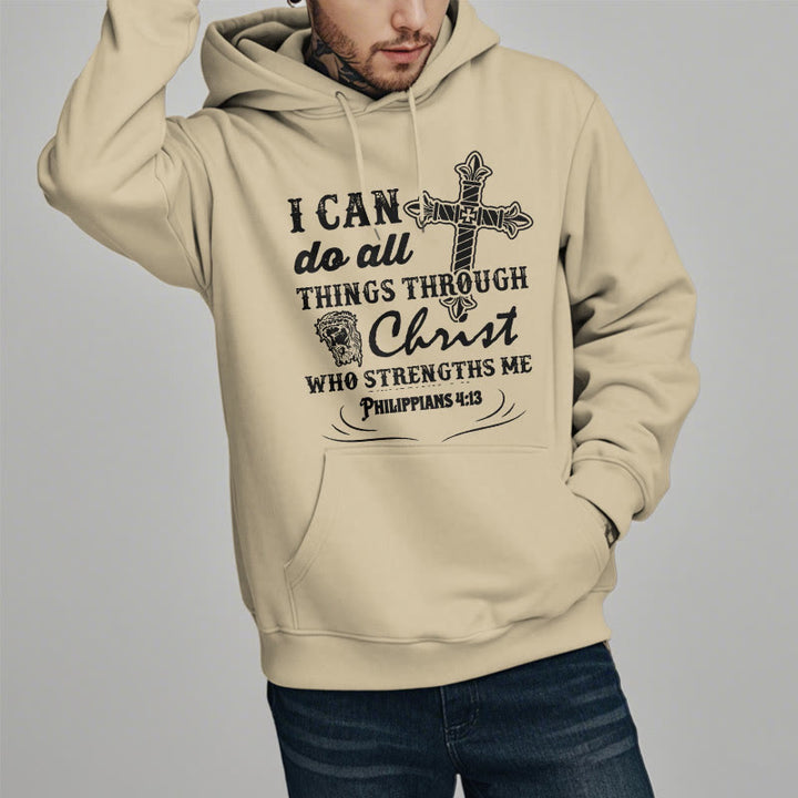 Christianartworkshop Quotation Style I Can Do All Things Fleece Lined Polyester Hoodie - image 13