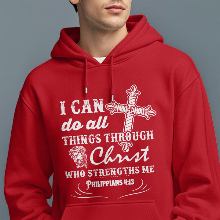 Christianartworkshop Quotation Style I Can Do All Things Fleece Lined Polyester Hoodie - image 38