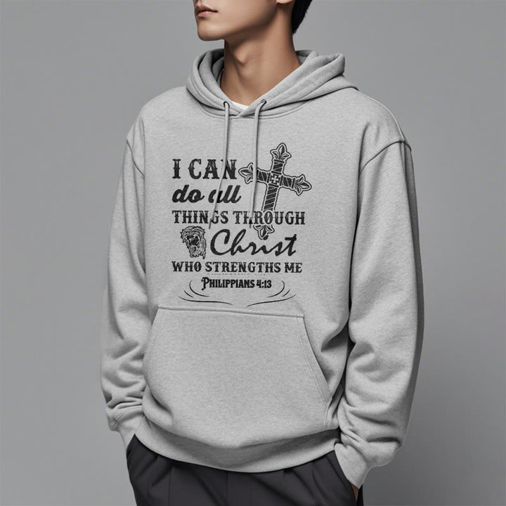 Christianartworkshop Quotation Style I Can Do All Things Fleece Lined Polyester Hoodie - image 34