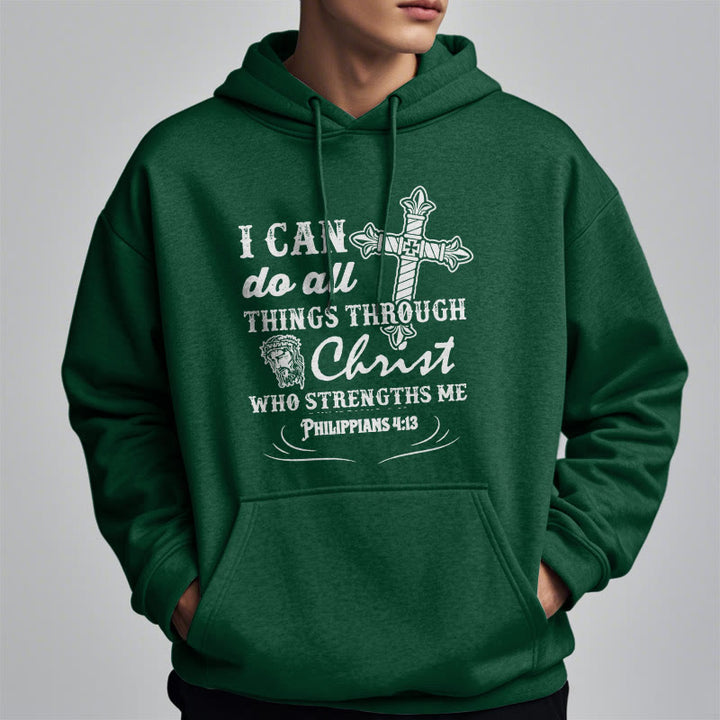 Christianartworkshop Quotation Style I Can Do All Things Fleece Lined Polyester Hoodie - image 24