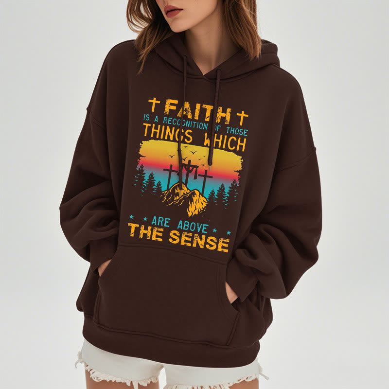 Christianartworkshop Colored Style Faith Is A Recognition Fleece Lined Polyester Hoodie - image 2