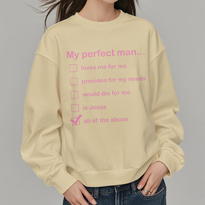 Christianartworkshop Modern Style My Perfect Man Is Jesus Fleece Lined Polyester Sweatshirt - image 18