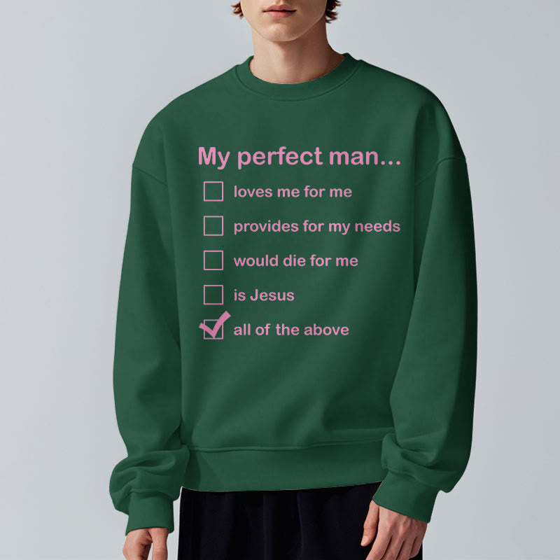 Christianartworkshop Modern Style My Perfect Man Is Jesus Fleece Lined Polyester Sweatshirt - image 28