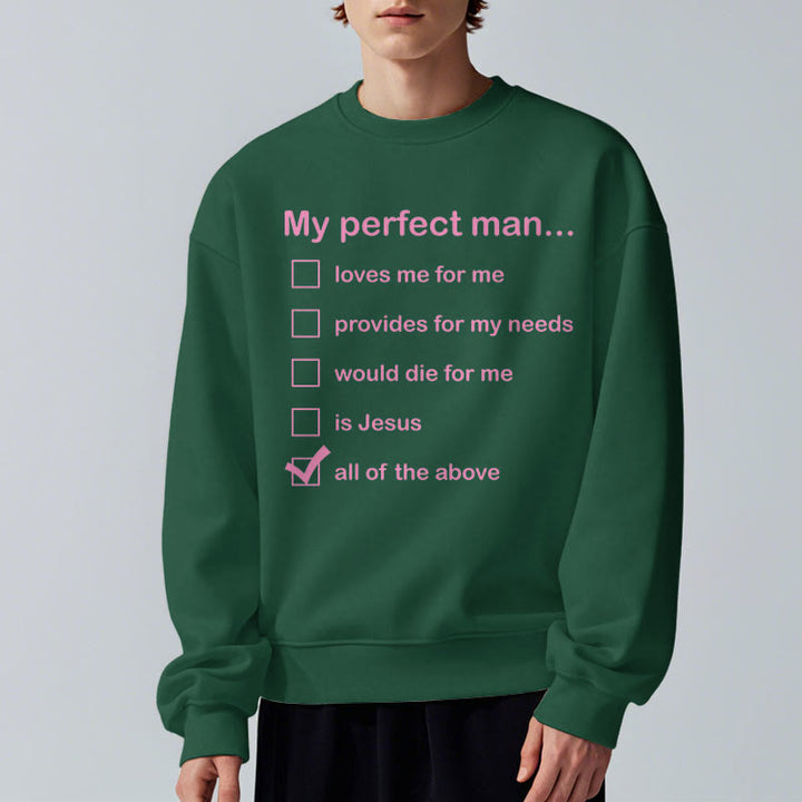 Christianartworkshop Modern Style My Perfect Man Is Jesus Fleece Lined Polyester Sweatshirt - image 28