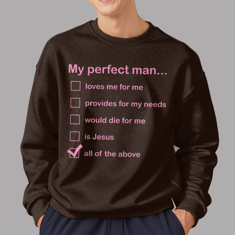 Christianartworkshop Modern Style My Perfect Man Is Jesus Fleece Lined Polyester Sweatshirt - image 23