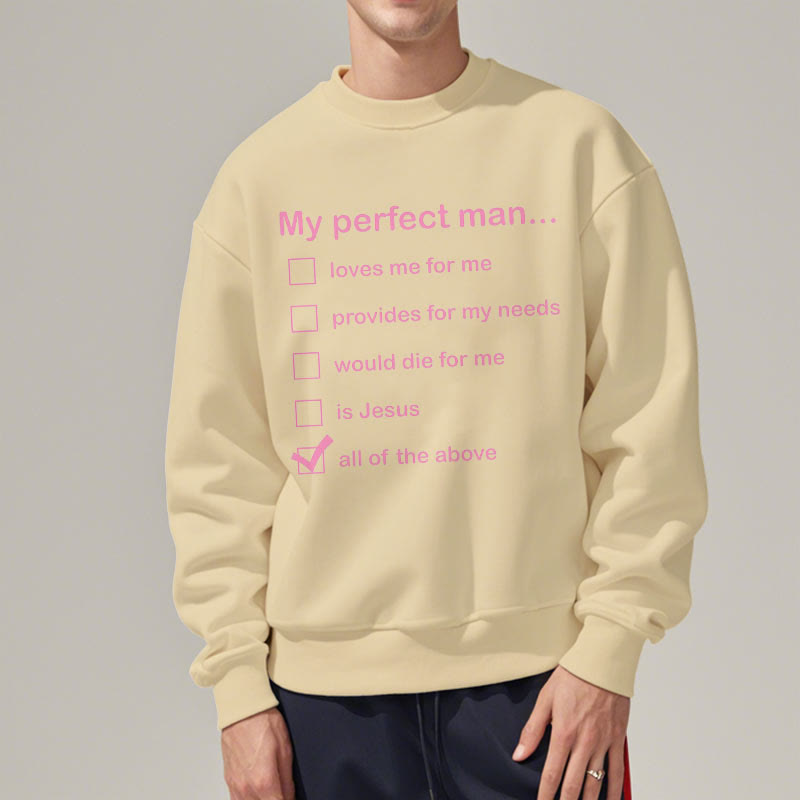 Christianartworkshop Modern Style My Perfect Man Is Jesus Fleece Lined Polyester Sweatshirt - image 19