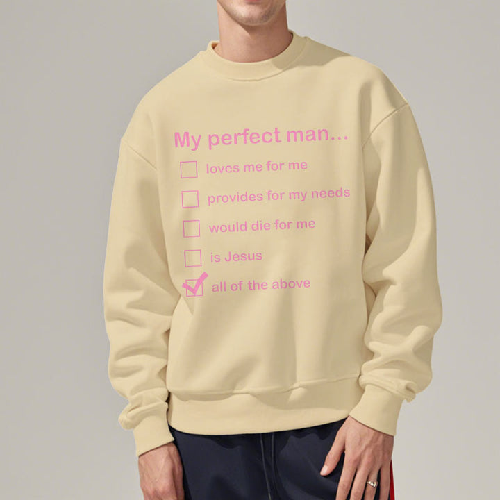 Christianartworkshop Modern Style My Perfect Man Is Jesus Fleece Lined Polyester Sweatshirt - image 19