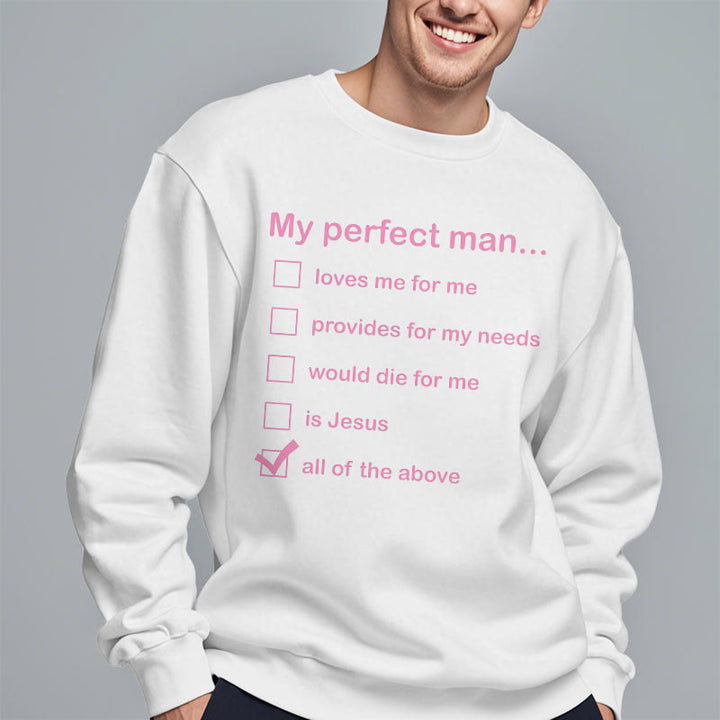 Christianartworkshop Modern Style My Perfect Man Is Jesus Fleece Lined Polyester Sweatshirt - image 13
