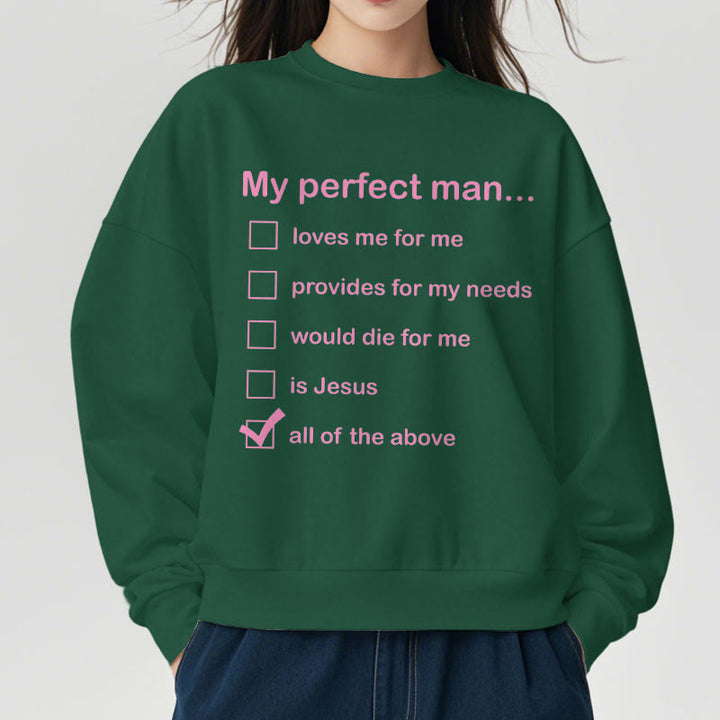 Christianartworkshop Modern Style My Perfect Man Is Jesus Fleece Lined Polyester Sweatshirt - image 29