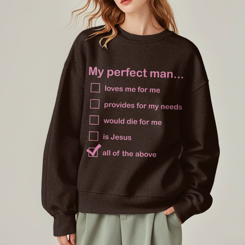 Christianartworkshop Modern Style My Perfect Man Is Jesus Fleece Lined Polyester Sweatshirt - image 24