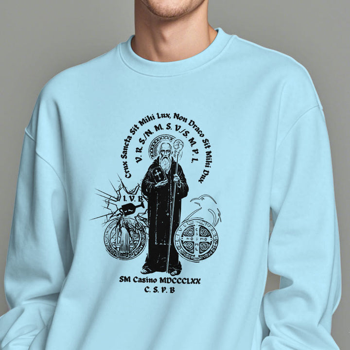 Christianartworkshop Classic Style St. Benedict Figure Fleece Lined Polyester Sweatshirt - image 28