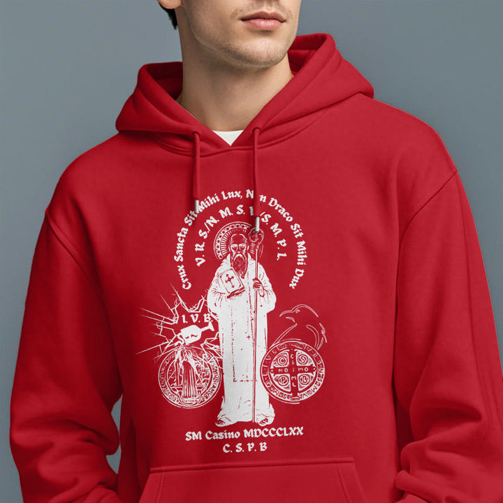 Christianartworkshop Classic Style St. Benedict Figure Fleece Lined Polyester Hoodie - image 38