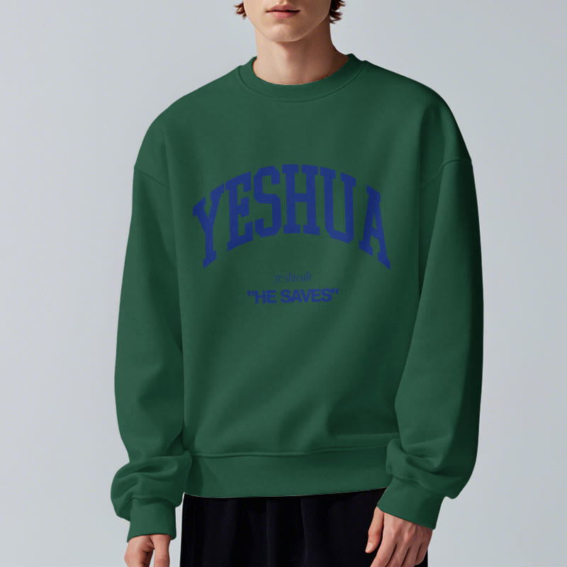 Christianartworkshop Classic Style Yeshua He Saves Fleece Lined Polyester Sweatshirt - image 23