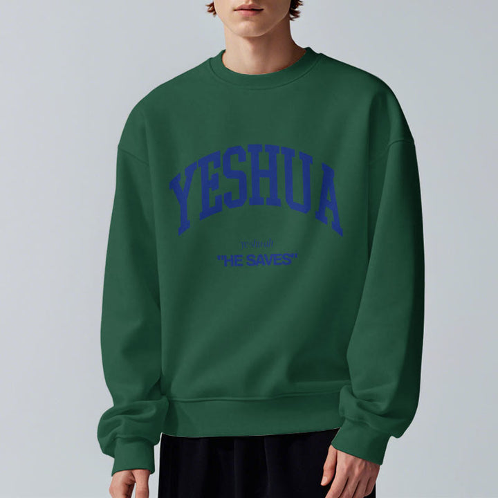 Christianartworkshop Classic Style Yeshua He Saves Fleece Lined Polyester Sweatshirt - image 23