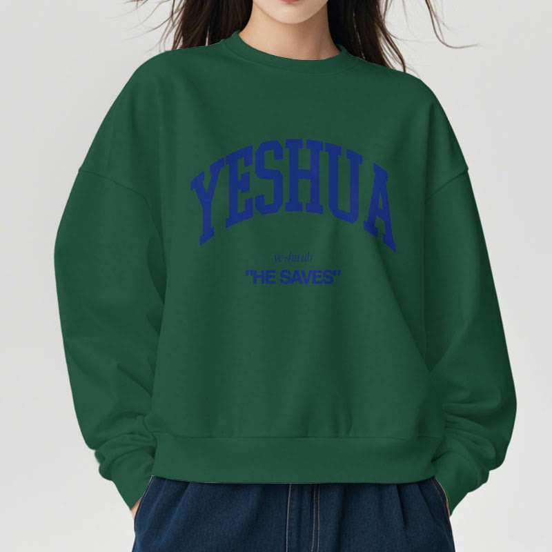 Christianartworkshop Classic Style Yeshua He Saves Fleece Lined Polyester Sweatshirt - image 24