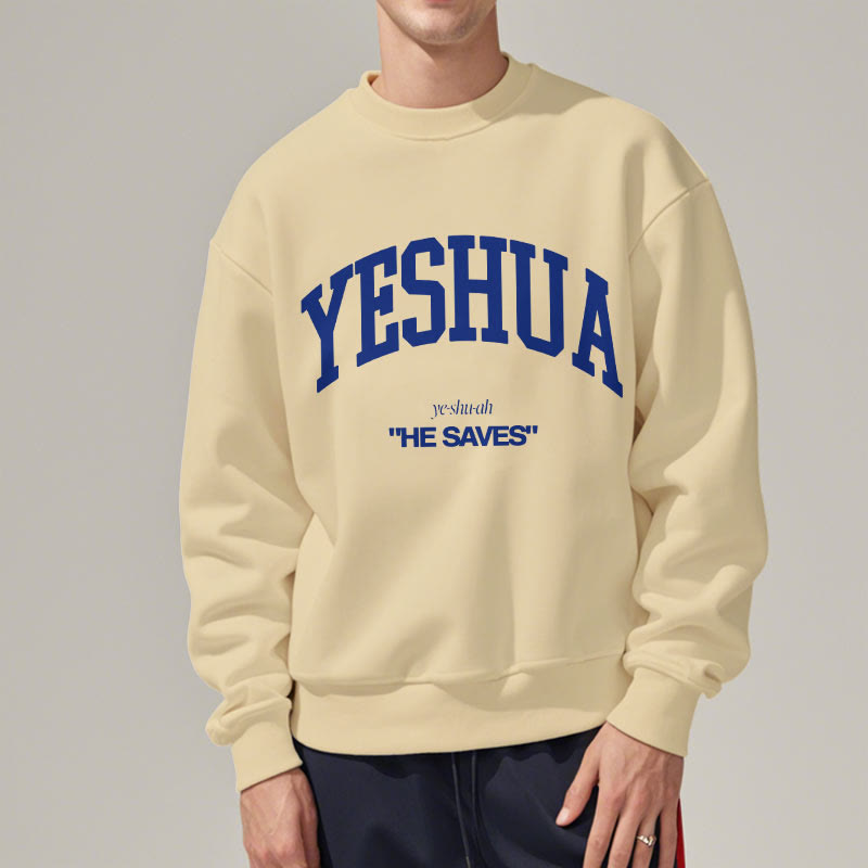 Christianartworkshop Classic Style Yeshua He Saves Fleece Lined Polyester Sweatshirt - image 8