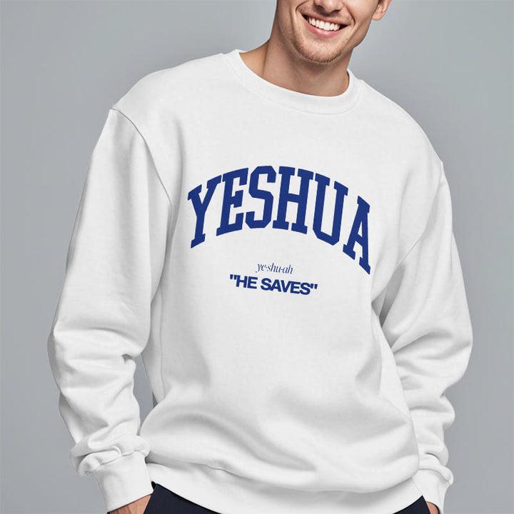 Christianartworkshop Classic Style Yeshua He Saves Fleece Lined Polyester Sweatshirt - image 13