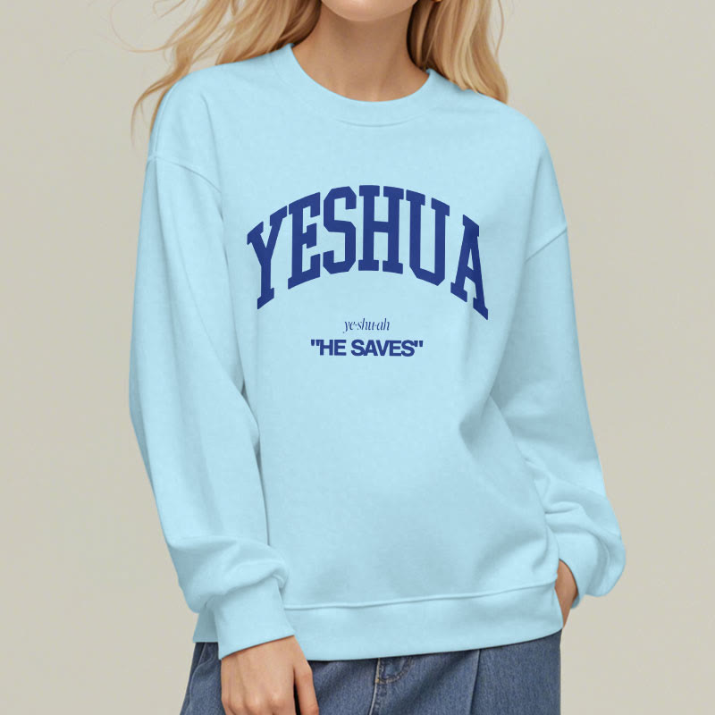 Christianartworkshop Classic Style Yeshua He Saves Fleece Lined Polyester Sweatshirt - image 28