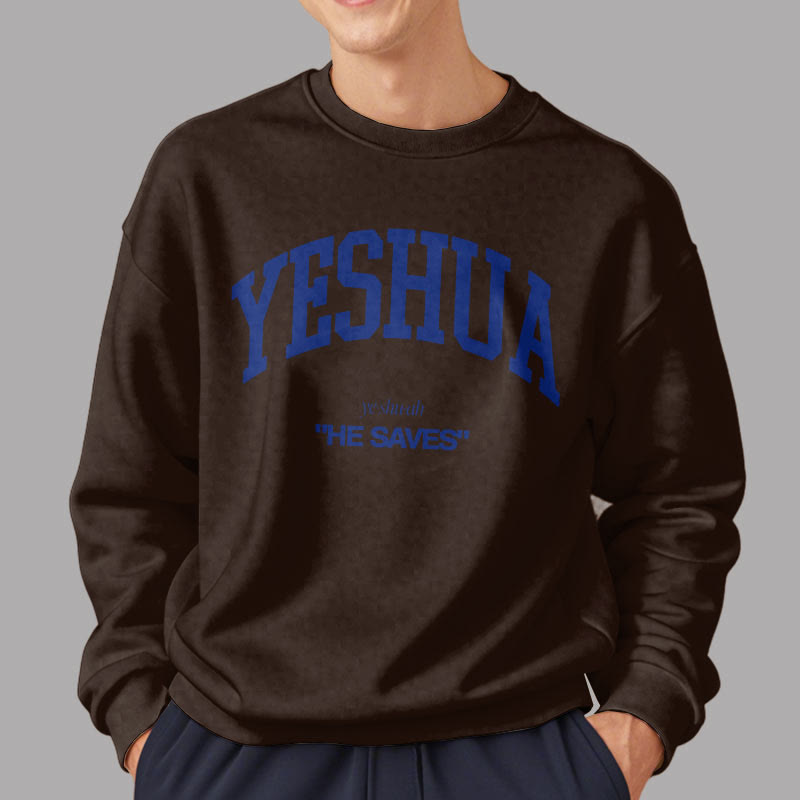 Christianartworkshop Classic Style Yeshua He Saves Fleece Lined Polyester Sweatshirt - image 19