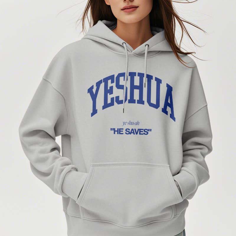 Christianartworkshop Classic Style Yeshua He Saves Fleece Lined Polyester Hoodie - image 7