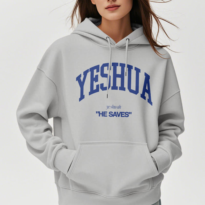 Christianartworkshop Classic Style Yeshua He Saves Fleece Lined Polyester Hoodie - image 7