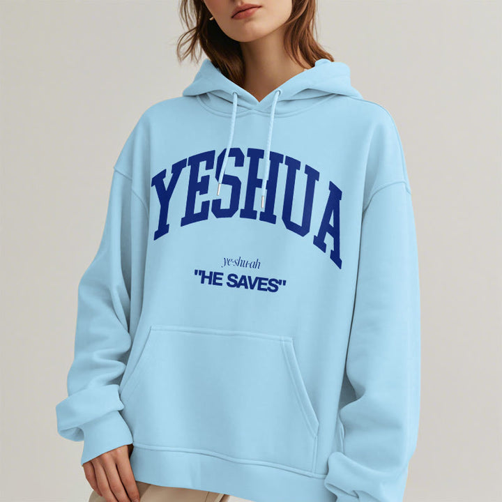 Christianartworkshop Classic Style Yeshua He Saves Fleece Lined Polyester Hoodie - image 34