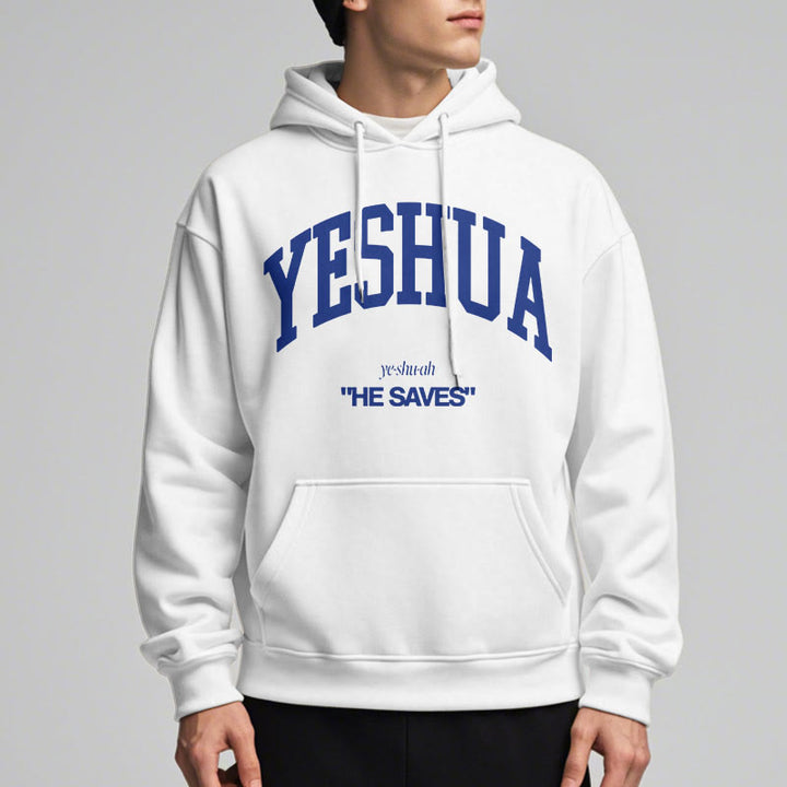 Christianartworkshop Classic Style Yeshua He Saves Fleece Lined Polyester Hoodie - image 13